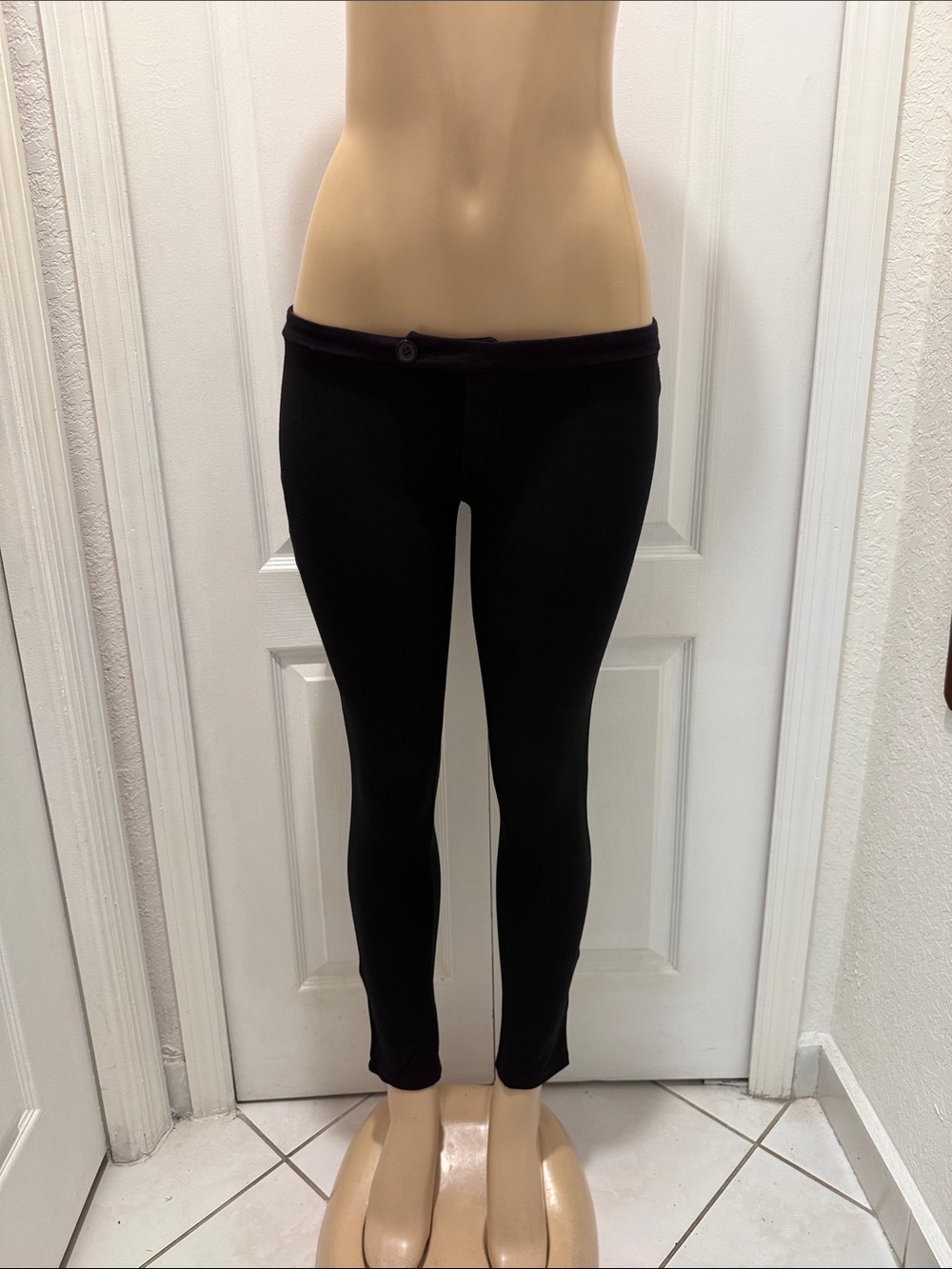 Black Skinny Ponte Pants with Clean Waistband